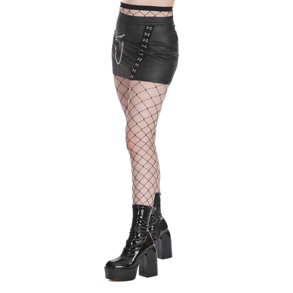 Banned - Chaos Couture With Handcuffs Skirt - Black